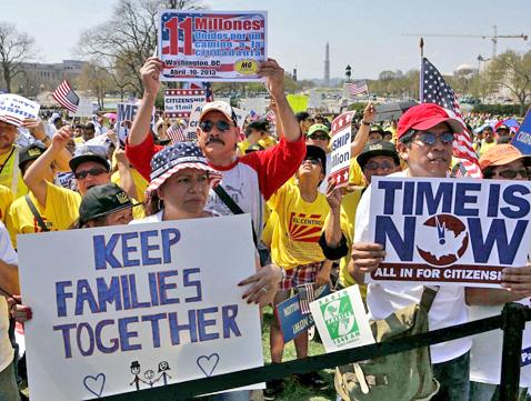 Immigrant rights supporters rally in Washington, D.C., for legalization and an end to deportations