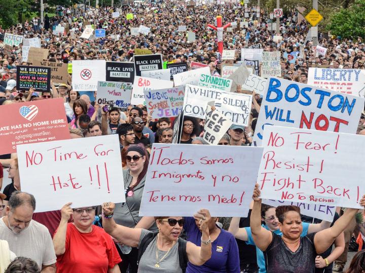 A massive mobilization opposed the far right in Boston
