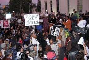 Demonstrators gather in Oakland to demand justice for Oscar Grant III