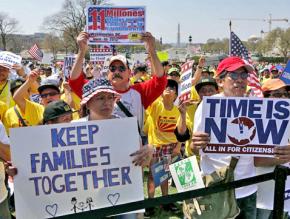 Immigrant rights supporters rally in Washington, D.C., for legalization and an end to deportations