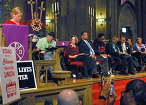 Unionists and community activists speak out in solidarity with Chicago teachers