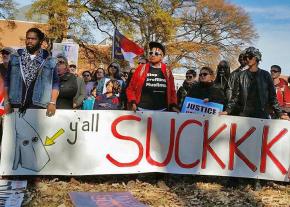 Anti-racist protesters confront the Klan threat in Raleigh, North Carolina