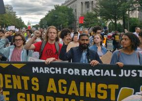 A student contingent at the March for Racial Justice