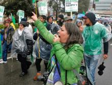 Public-sector workers rally to defend their union in Berkeley, California