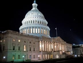 U.S. Capitol building at night