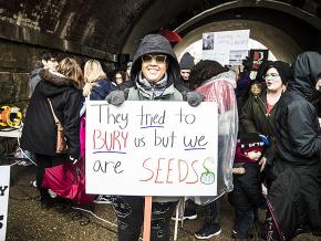 Gathering for the 2019 Women's March in Cincinnati