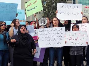 Protesters take to the streets on International Women's Day in Beirut, Lebanon